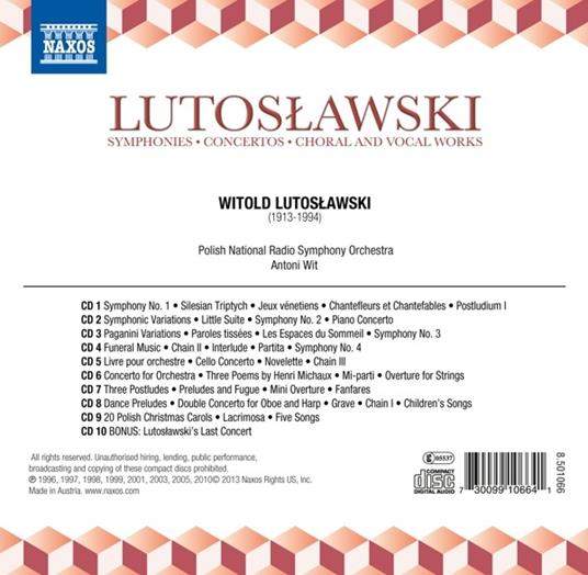 Lutoslawski Centenary Edition - CD Audio di Witold Lutoslawski - 2