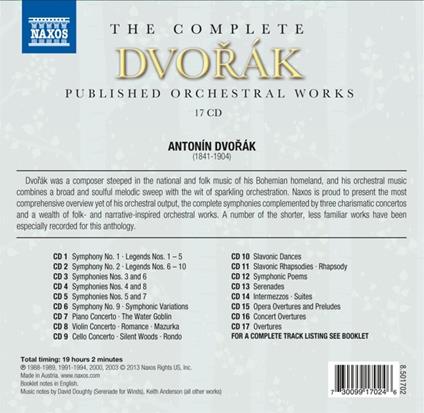 Opere orchestrali - CD Audio di Antonin Dvorak