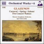 Carnaval op.45 - Primavera op.34 - Valzer concerti n.1, n.2 - CD Audio di Alexander Glazunov,Moscow Symphony Orchestra,Igor Golovchin