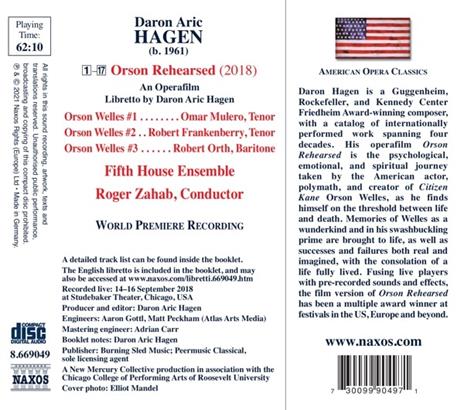 Orson Rehearsed - CD Audio di Daron Aric Hagen - 2