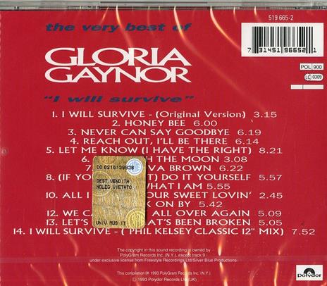 I Will Survive. The Very Best of Gloria Gaynor - CD Audio di Gloria Gaynor - 2