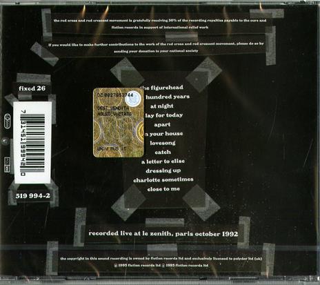 Paris - CD Audio di Cure - 2