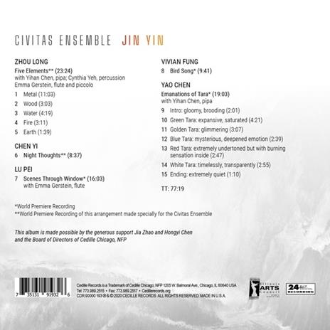 Civitas Ensemble: Jin Yin - CD Audio - 2