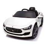 Auto Elettrica Per Bambini Maserati Ghibli Bianca R/C 12v Ing. Mp3, Led E Portiere Apribili Lt880