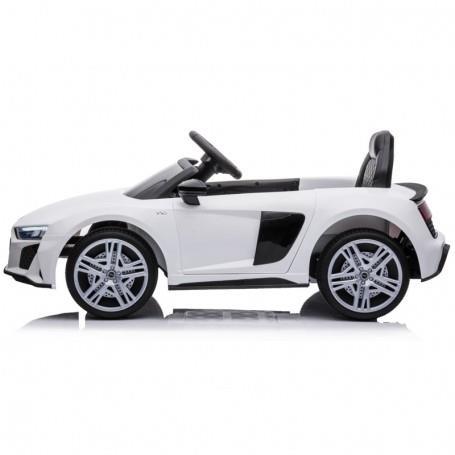 Auto Elettrica Per Bambini Audi R8 Spyder Sport Bianco 12V Con R/C 2.4 Ghz, Usb, Sedile In Pelle, Luci E Suoni Lmt - 3