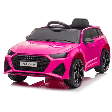 Auto Elettrica Per Bambini Audi Rs6 Rosa 12V Con R/C, Ing. Mp3 E Usb, Led