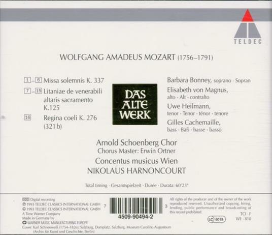 Missa Solemnis - CD Audio di Wolfgang Amadeus Mozart - 2