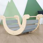 Tavola d''equilibrio Montessori YUPEE - legno massiccio - grigio