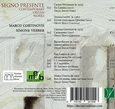 Segno presente. Contemporary Organ Music - CD Audio di Simone Vebber - 2