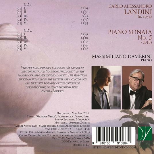 Sonata per pianoforte n.5 - CD Audio di Massimiliano Damerini,Carlo Alessandro Landini - 2