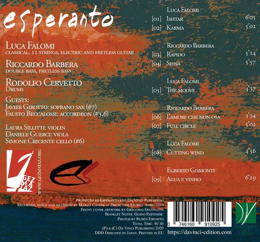 Esperanto - CD Audio di Luca Falomi - 2