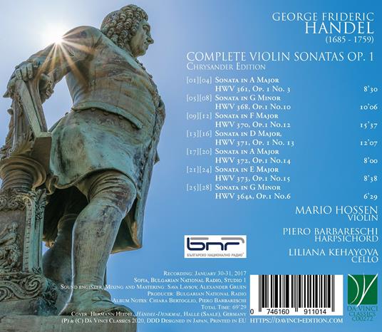 Complete Violin Sonatas op.1 - CD Audio di Georg Friedrich Händel,Mario Hossen - 2