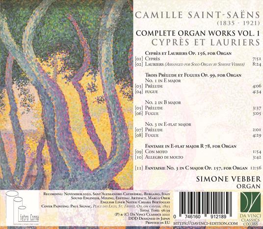 Musica per organo vol.1 - CD Audio di Camille Saint-Saëns,Simone Vebber - 2