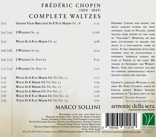 Valzer completi - CD Audio di Frederic Chopin,Marco Sollini - 2