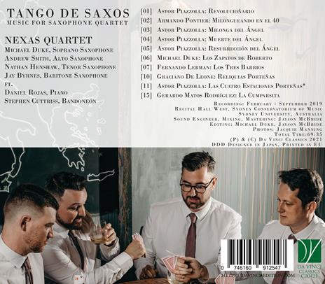 Tango de Saxos. Music for Saxophone Quartet - CD Audio di Nexas Quartet - 2