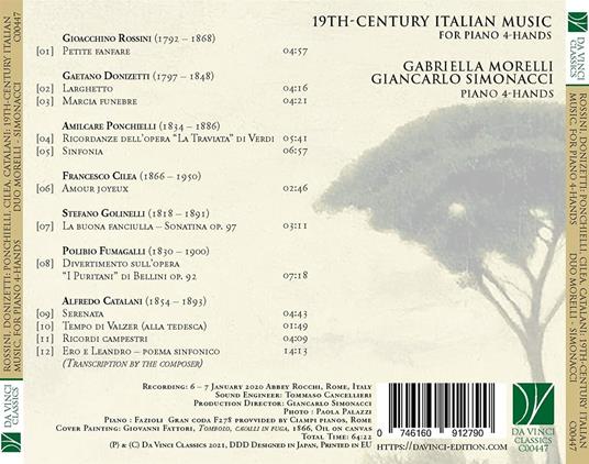 19th Century Italian Music for Piano 4-Hands - CD Audio di Giancarlo Simonacci,Gabriella Morelli - 2