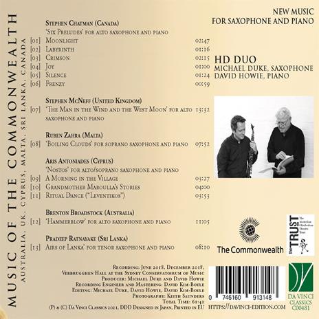 Music of the Commonwealth. New Music for Saxophone and Piano - CD Audio di Hd Duo - 2