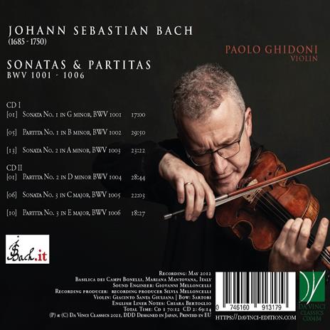 Sonatas & Partitas BWVV 1001 - 1006 - CD Audio di Johann Sebastian Bach,Paolo Ghidoni - 2