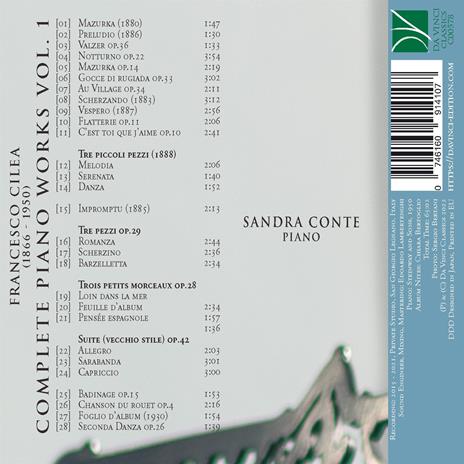 Complete Piano Works Vol.1 - CD Audio di Francesco Cilea,Sandra Conte - 2