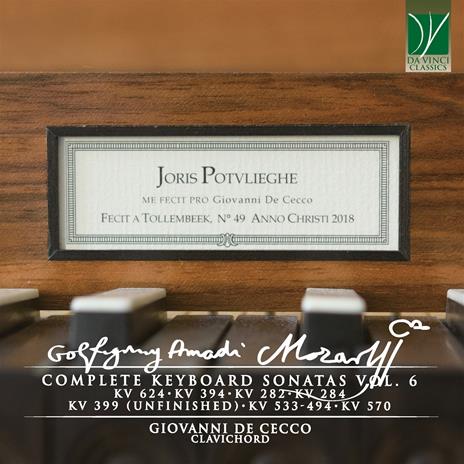 Complete Keyboard Sonatas Vol.6 - CD Audio di Wolfgang Amadeus Mozart,Giovanni De Cecco