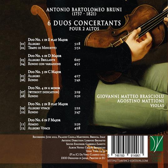 Duos Concertants pour altos - CD Audio di Antonio Bruni,Giovanni Brasciolu - 2