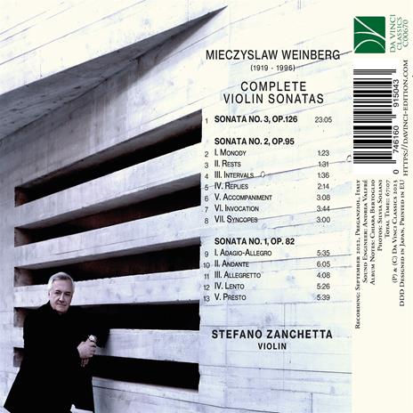 Complete Violin Sonatas - CD Audio di Mieczyslaw Weinberg,Stefano Zanchetta - 2