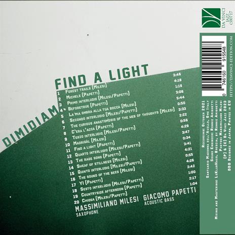 Dimidiam - Find a Light - CD Audio di Massimiliano Milesi - 2