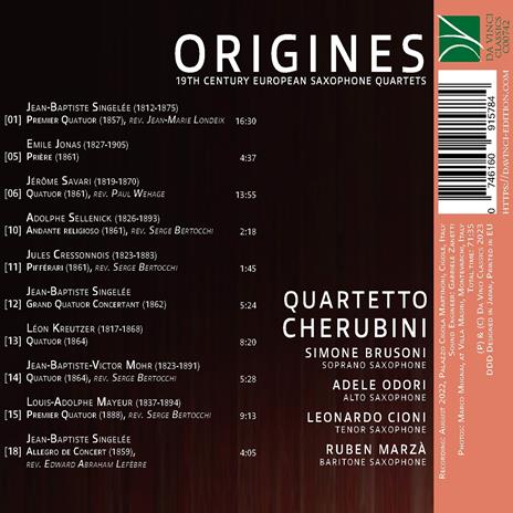 Origines. 19th Century European Saxophone Quartets - CD Audio di Quartetto Cherubini - 2