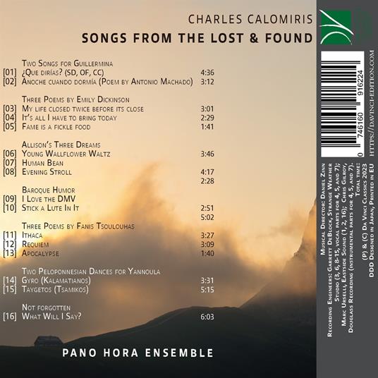 Songs from the Lost & Found - CD Audio di Pano Hora Ensemble,Charles Calomiris - 2
