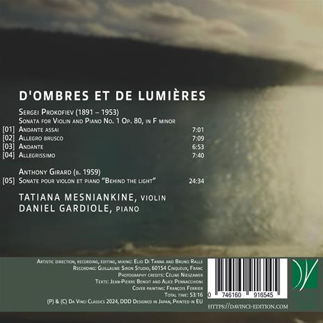 D'Ombres et de Lumière - CD Audio di Sergei Prokofiev,Anthony Girard,Tatiana Mesniankine - 2