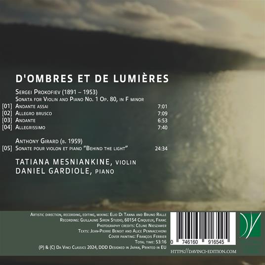 D'Ombres et de Lumière - CD Audio di Sergei Prokofiev,Anthony Girard,Tatiana Mesniankine - 2