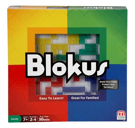 Blokus , Gioco di Strategia, Tabellone con 21 Pezzi Colorati Rossi, Verdi e Gialli Da Posizionare a Turno