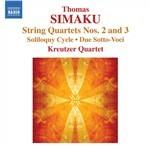 Quartetti per archi n.1, n.2 - Soliloquyl III - Due sotto - CD Audio di Thomas Simaku,Kreutzer Quartet