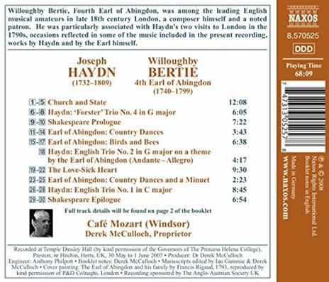 The Earl of Abingdon. Canzoni e musica da camera - CD Audio di Franz Joseph Haydn - 2