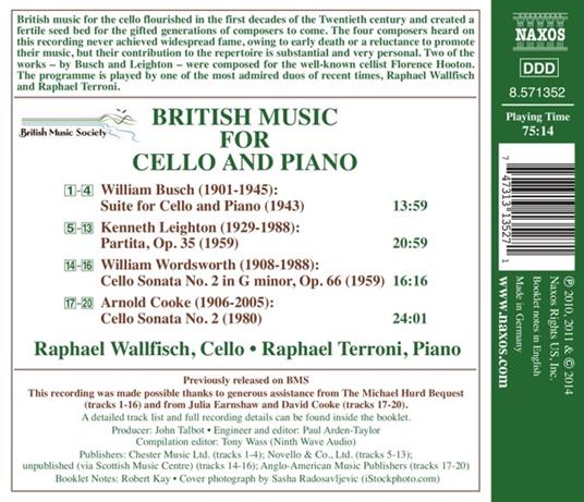 Suite. Musica inglese per violoncello e pianoforte - CD Audio di Raphael Wallfisch - 2