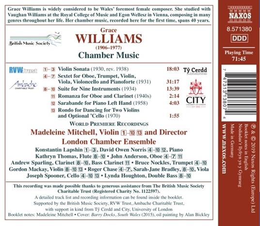 Musica da camera - CD Audio di London Chamber Orchestra,Grace Williams - 2