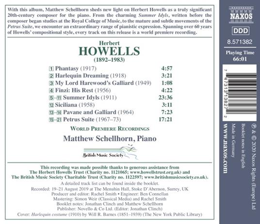 Piano Music Vol.1 - CD Audio di Herbert Howells - 2