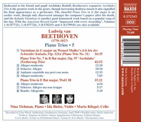 Trii per archi e pianoforte vol.5 - CD Audio di Ludwig van Beethoven - 2