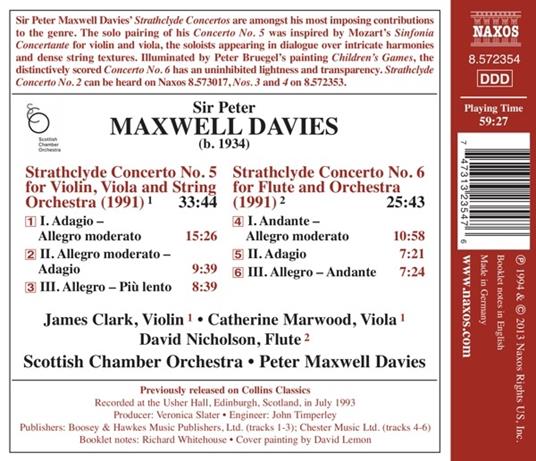 Strathclyde Concertos n.5, n.6 - CD Audio di Sir Peter Maxwell Davies - 2