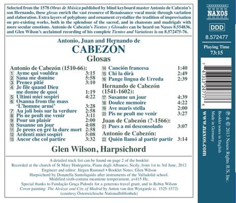 Glosas - CD Audio di Antonio de Cabezón - 2