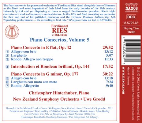 Concerti per pianoforte op.42, op.177 - CD Audio di Ferdinand Ries - 2