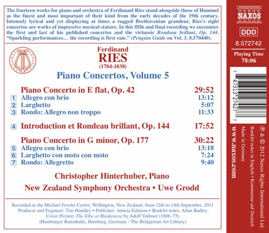 Concerti per pianoforte op.42, op.177 - CD Audio di Ferdinand Ries - 2