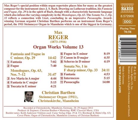 Opere per organo vol.13 - CD Audio di Max Reger - 2