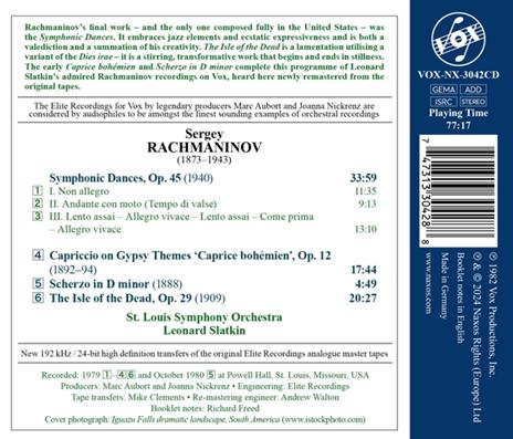 Symphonic Dances - CD Audio di Sergei Rachmaninov,Leonard Slatkin - 2