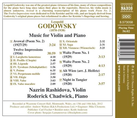 Musica per violino e orchestra - CD Audio di Leopold Godowsky - 2