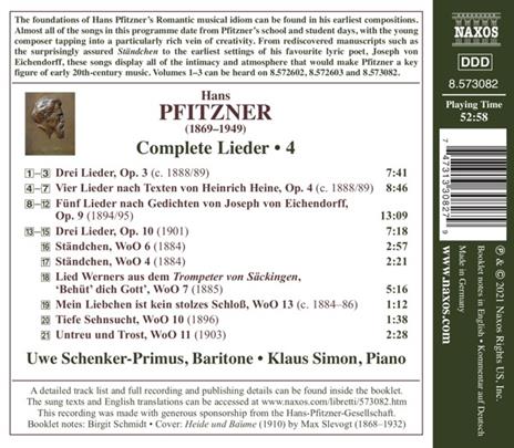 Lieder completi vol.4 - CD Audio di Hans Pfitzner - 2