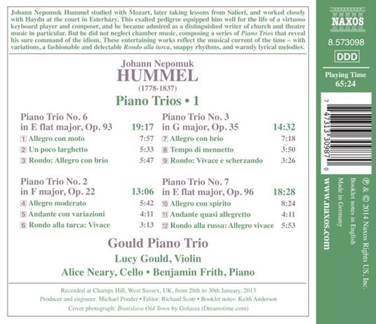 Trii per archi e pianoforte - CD Audio di Johann Nepomuk Hummel - 2