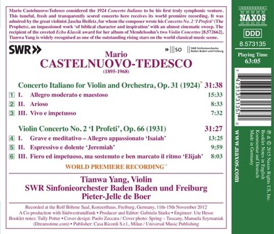 Concerto Italiano - CD Audio di Mario Castelnuovo-Tedesco - 2