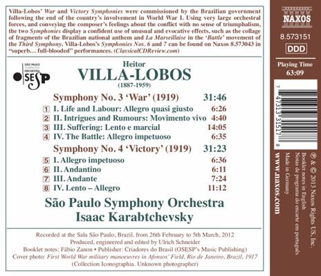 Symphony No.3 & 4 - CD Audio di Heitor Villa-Lobos - 2