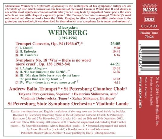 Sinfonia n.18 - Concerto per tromba - CD Audio di Mieczyslaw Weinberg - 2